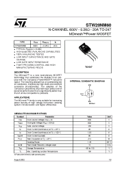 Datasheet STW20NM60 manufacturer STMicroelectronics